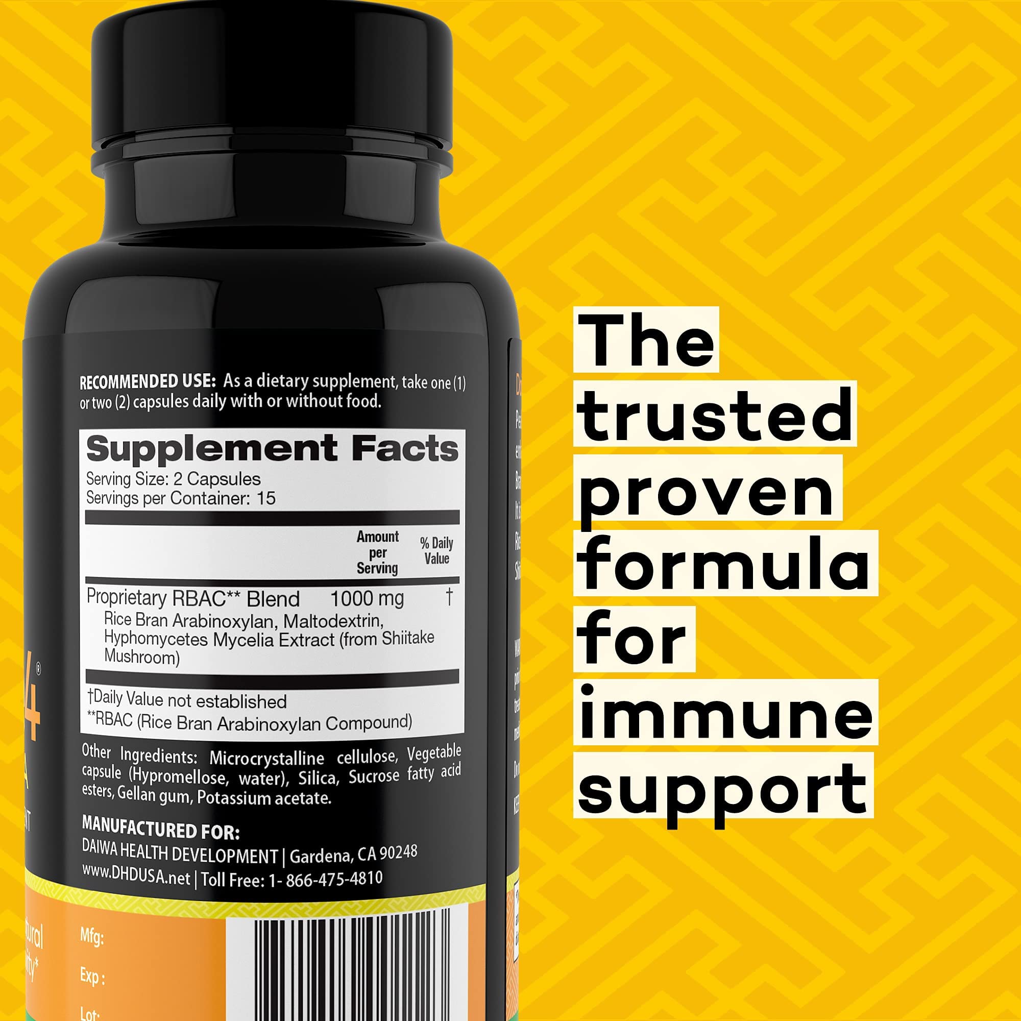 Daiwa PeakImmune4 capsules close-up for convenient daily immune support.