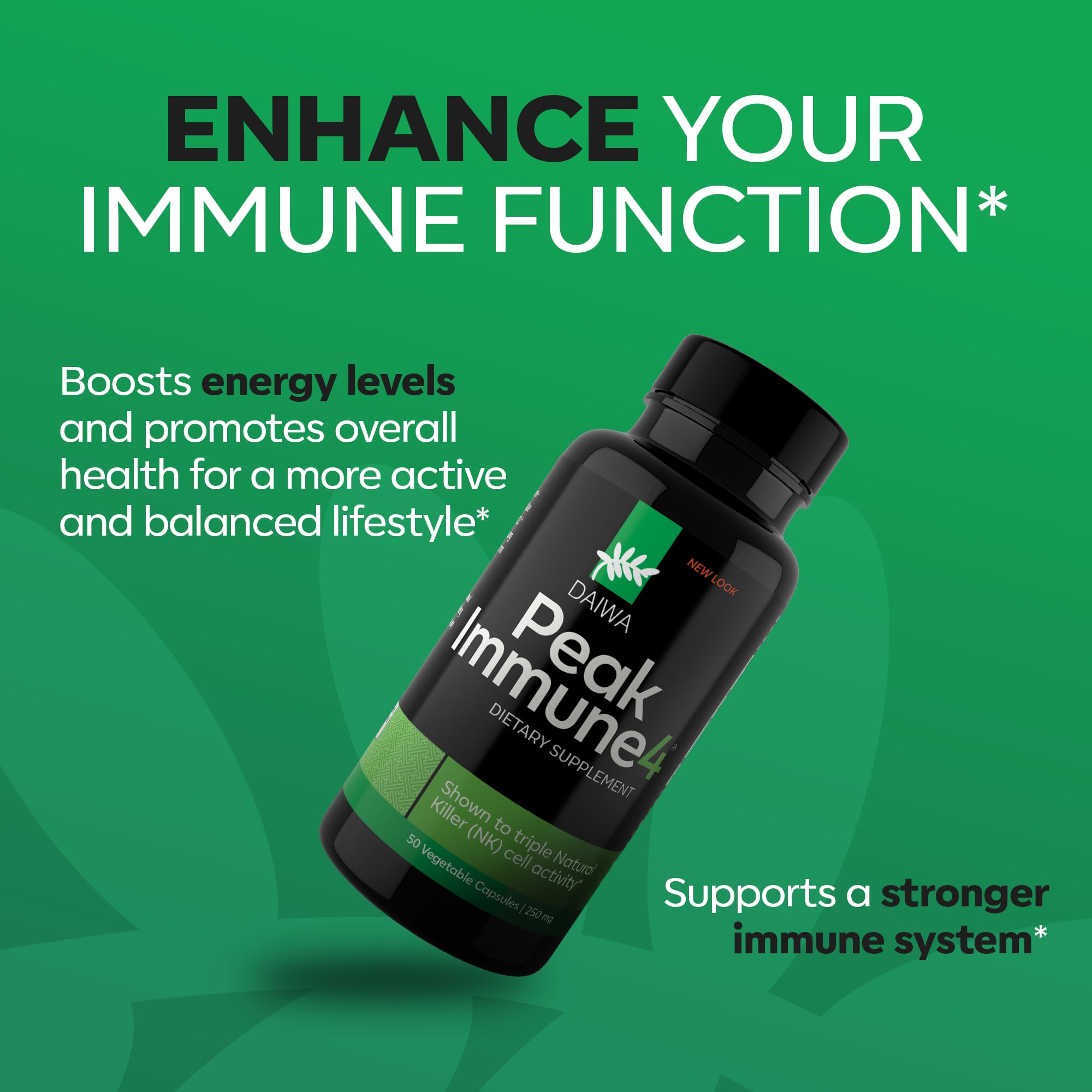 Shiitake enzyme claim on PeakImmune4 label signals natural support