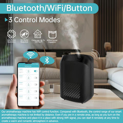 DAKISTF diffuser top view highlighting compact control panel and wall-mount option