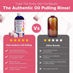 Dale Audrey oil-pulling rinse with oregano and myrrh offers a refreshing finish.