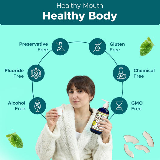 Dale Audrey organic coconut oil pulling ingredients label showing all natural formula.