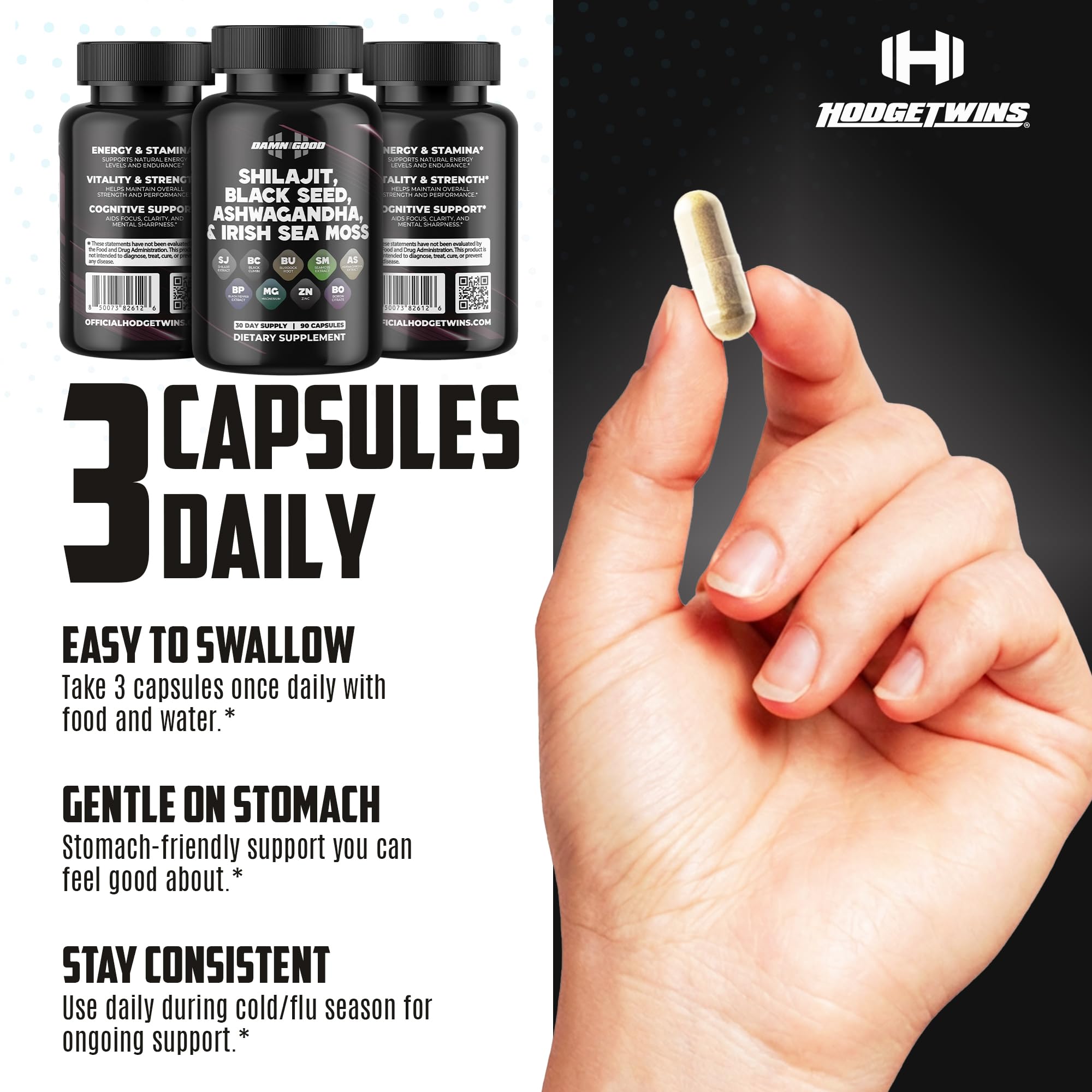 Ashwagandha shilajit capsules closeup emphasizes natural ingredients for endurance support.