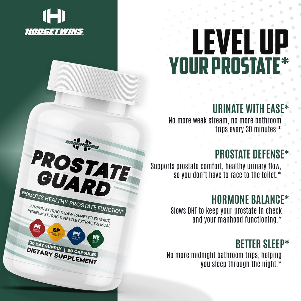 DAMN GOOD Prostate Guard capsules 90-count for daily vitality and balance.