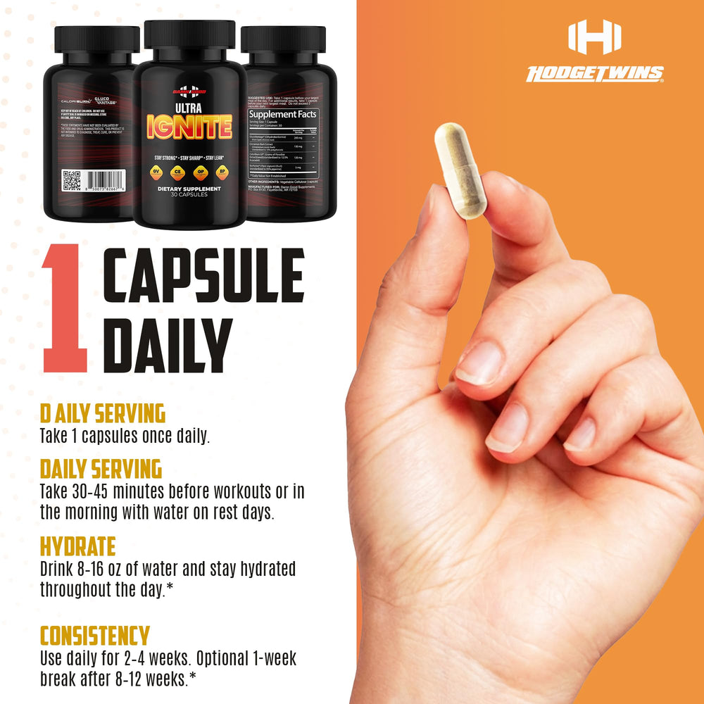 Damn Good Hodge Twins Ultra Ignite digestive-support close-up shows smooth absorption