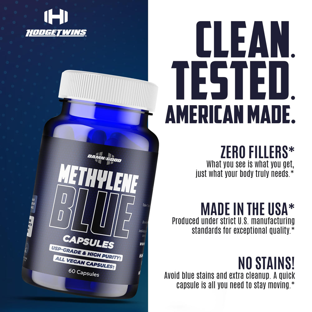 DAMN GOOD Hodge Twins capsules close-up showcases plant-based capsules for vegan-friendly use.