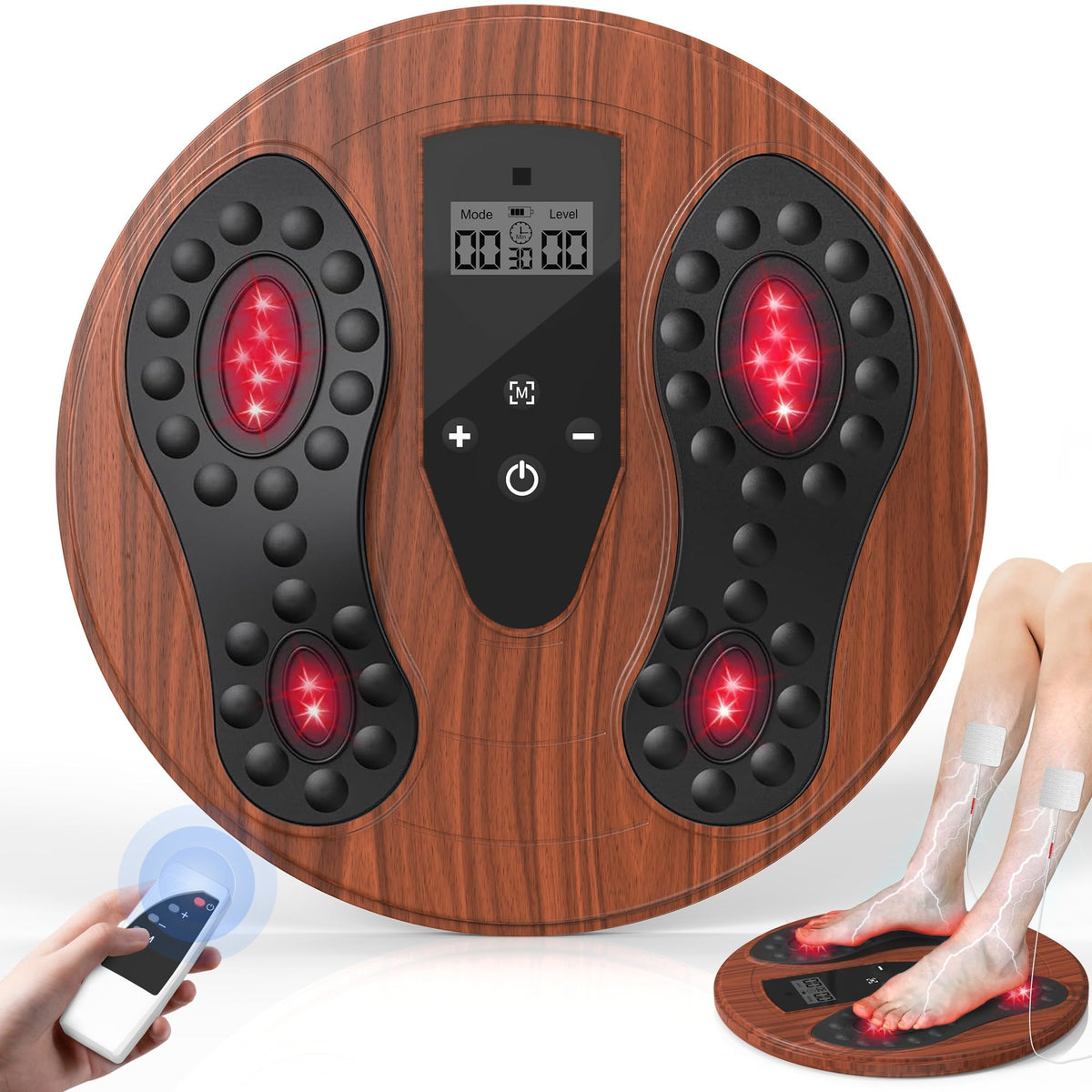 Dancespot EMS foot massager front view showing ergonomic design for comfortable sessions.