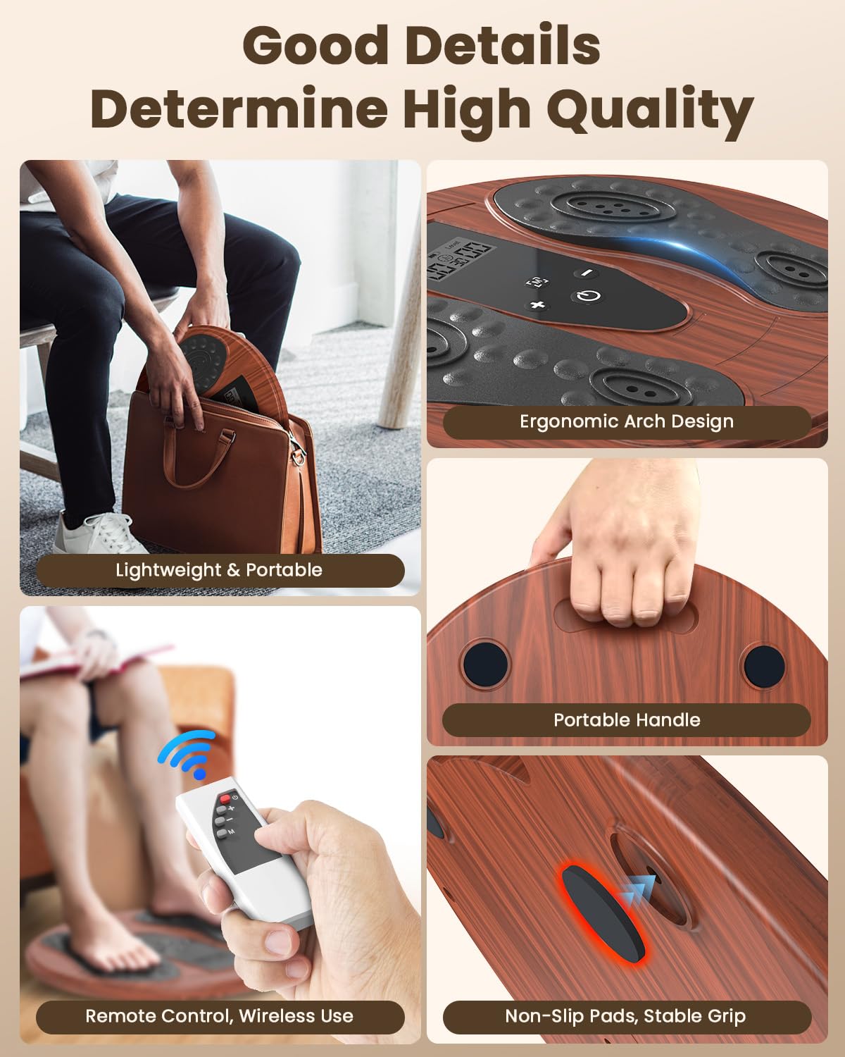 Dancespot foot massager ergonomic design conforming to natural foot contours.