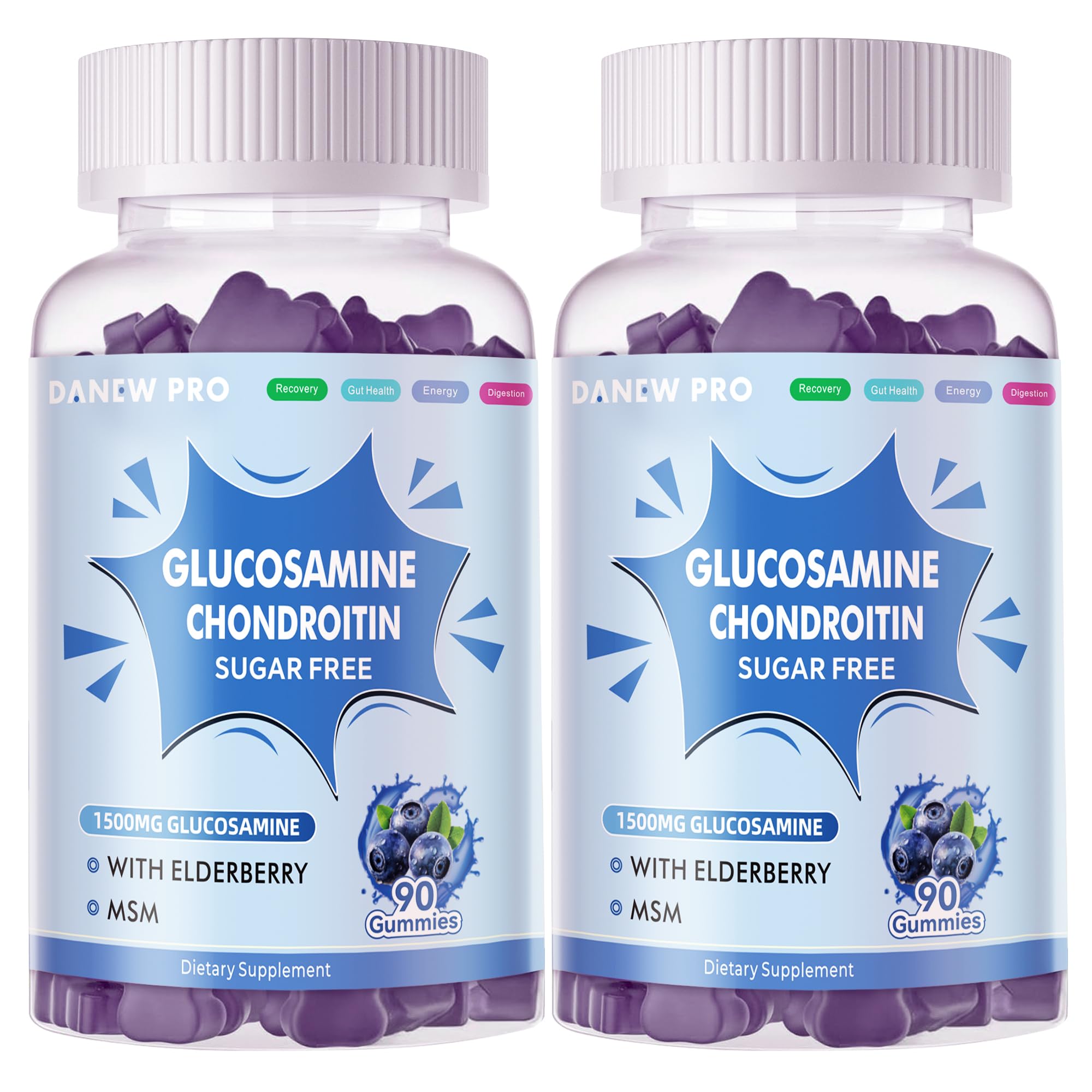 DANEW Pro glucosamine chondroitin gummies orange flavor for joint support.