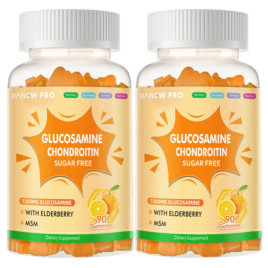 DANEW Pro Glucosamine Chondroitin Gummies bottle with orange flavor for daily use