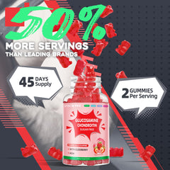 DANEW Pro glucosamine chondroitin gummies strawberry serving suggests daily use