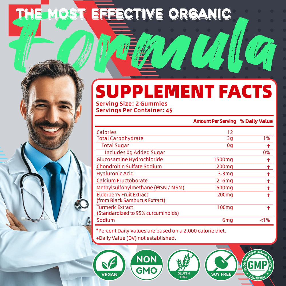 DANEW Pro glucosamine chondroitin gummies closeup highlighting fruity flavor