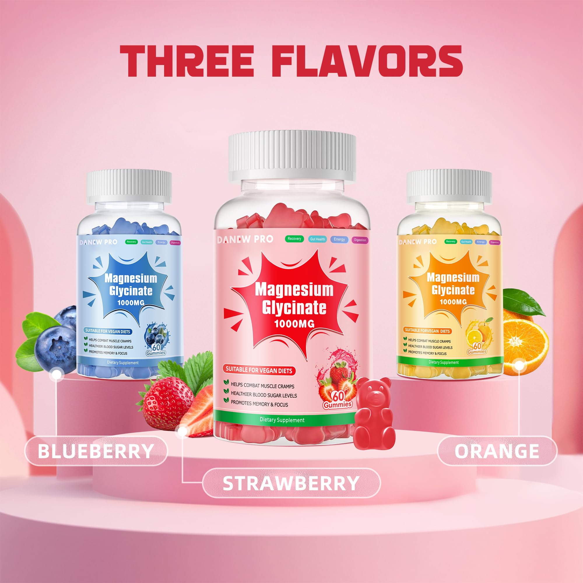 Open bottle of DANEW Pro gummies ready for daily use