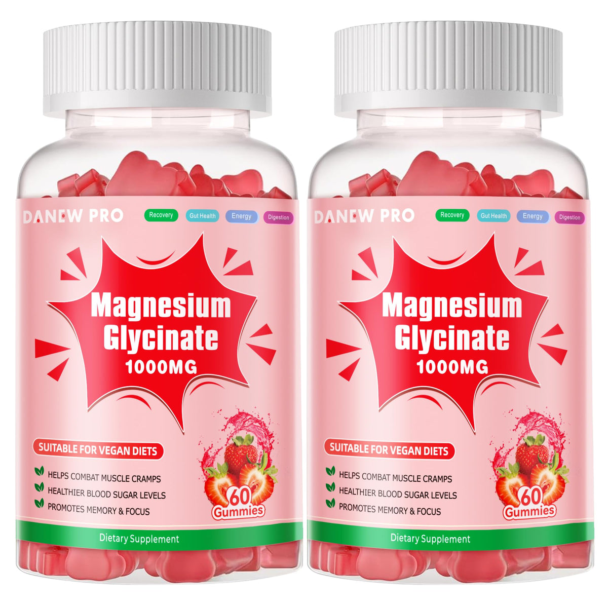 DANEW Pro Magnesium Glycinate Gummies bottle with high-dose formula for daily calm