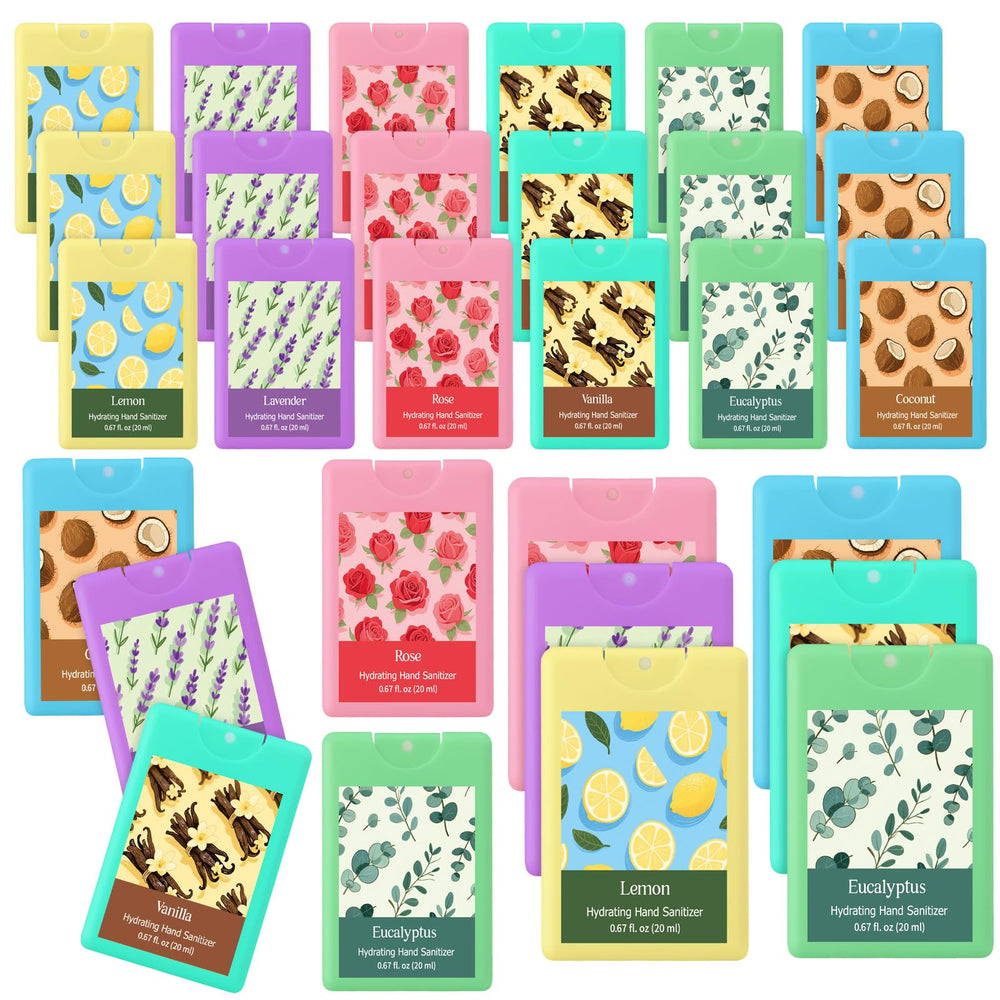 Dansib 24-pack hand sanitizer sprays in assorted scents for bulk gifting