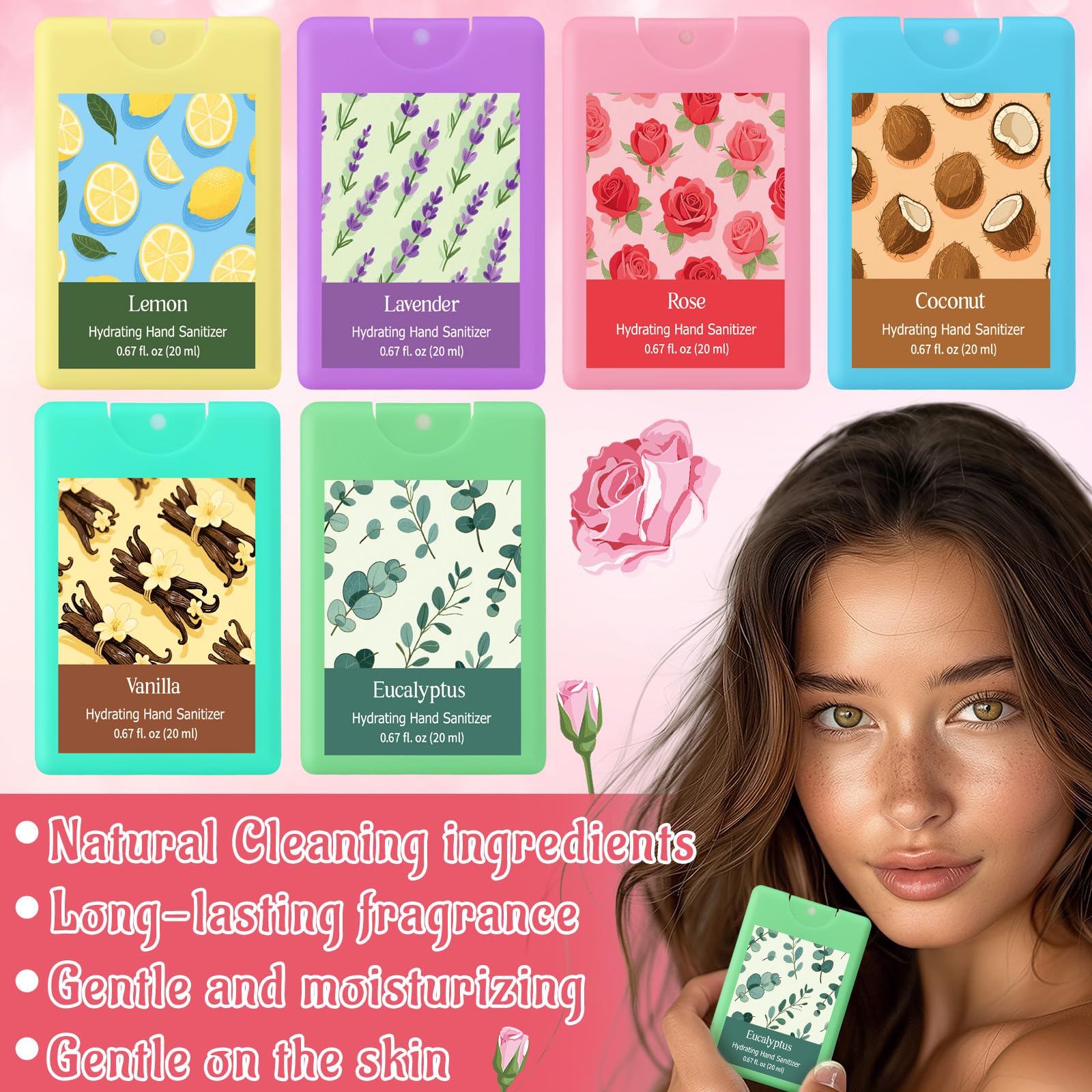 Dansib scent variety collection with lemon, lavender, vanilla, rose, coconut, eucalyptus for everyday freshness