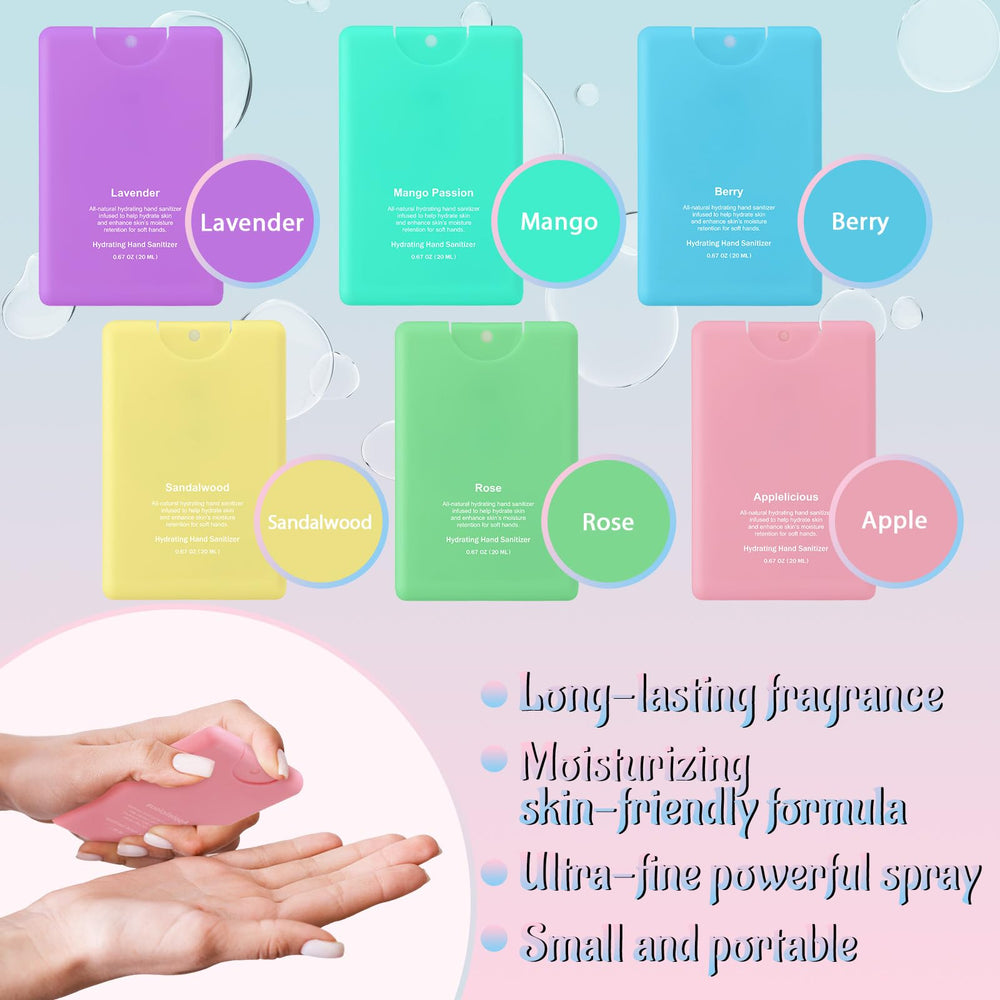 Dansib 24-pack hand sanitizer sprays showing variety of styles for individual preferences.