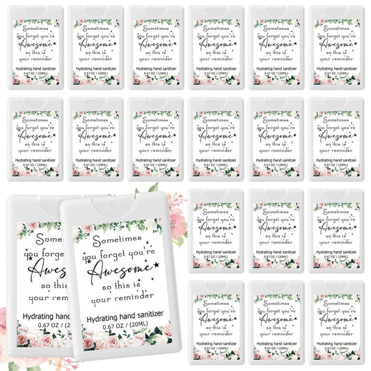 Dansib 24-pack travel hand sanitizer sprays with inspirational messages for gifting and daily cleanliness.