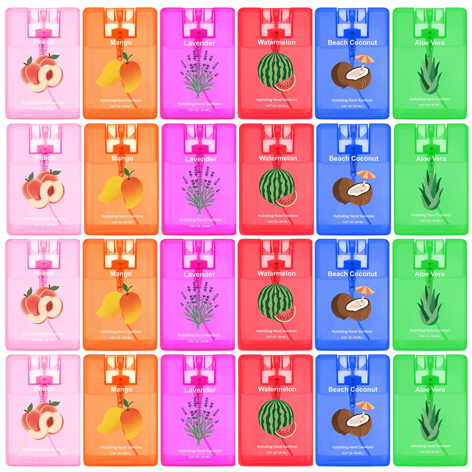Dansib 24-pack hand sanitizer sprays, bulk gift set, portable pocket size for on-the-go care.
