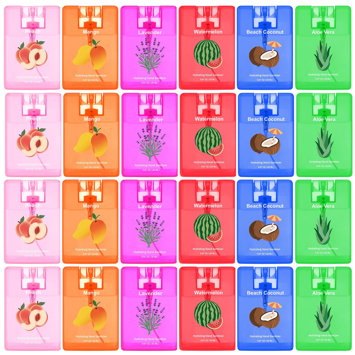 Dansib 24-pack hand sanitizer sprays, bulk gift set, portable pocket size for on-the-go care.