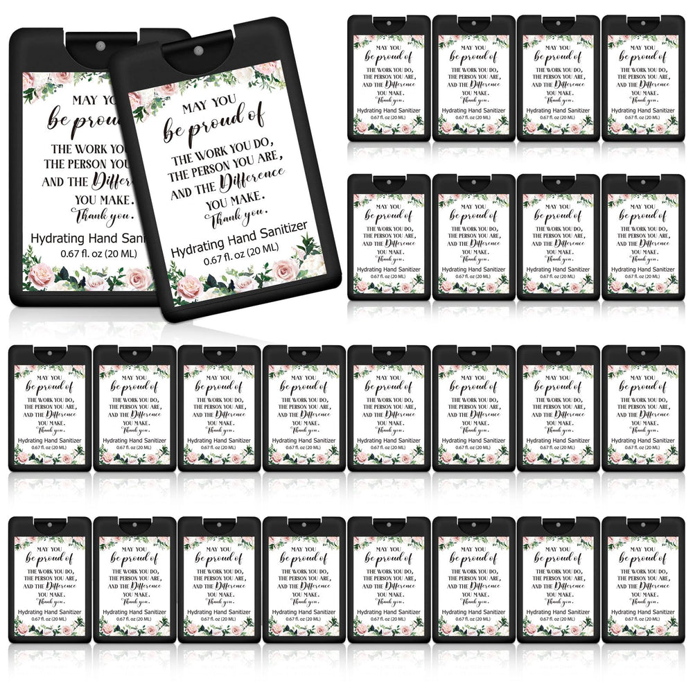 Dansib 24-pack travel size sanitizer sprays, convenient for pockets and gifts.