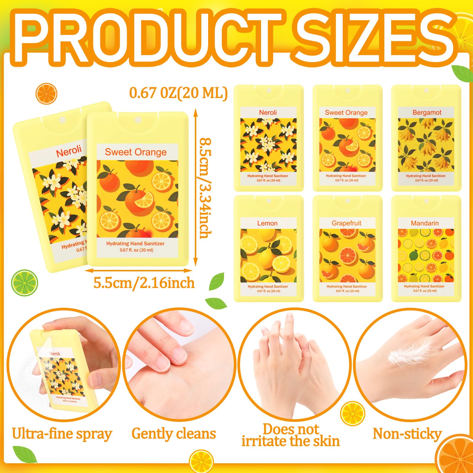 Dansib yellow sanitizer spray cap highlighting compact travel size