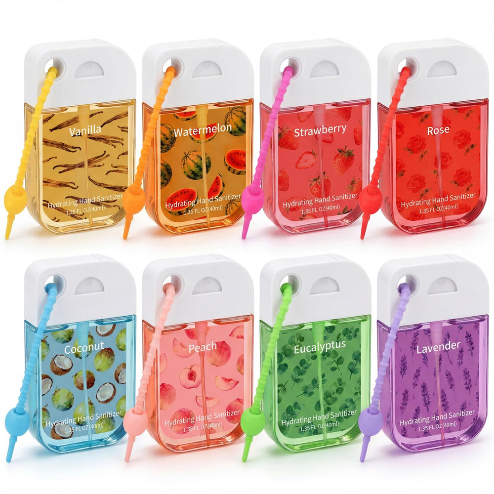 Dansib 24-pack hand sanitizer sprays with keychains for on-the-go hygiene