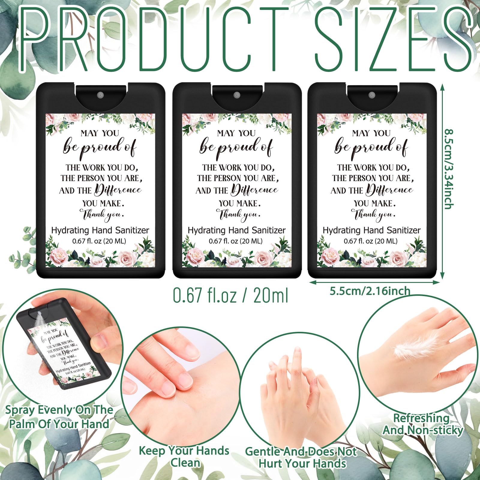Dansib black travel-size sanitizer bottle with a compact on-the-go design.