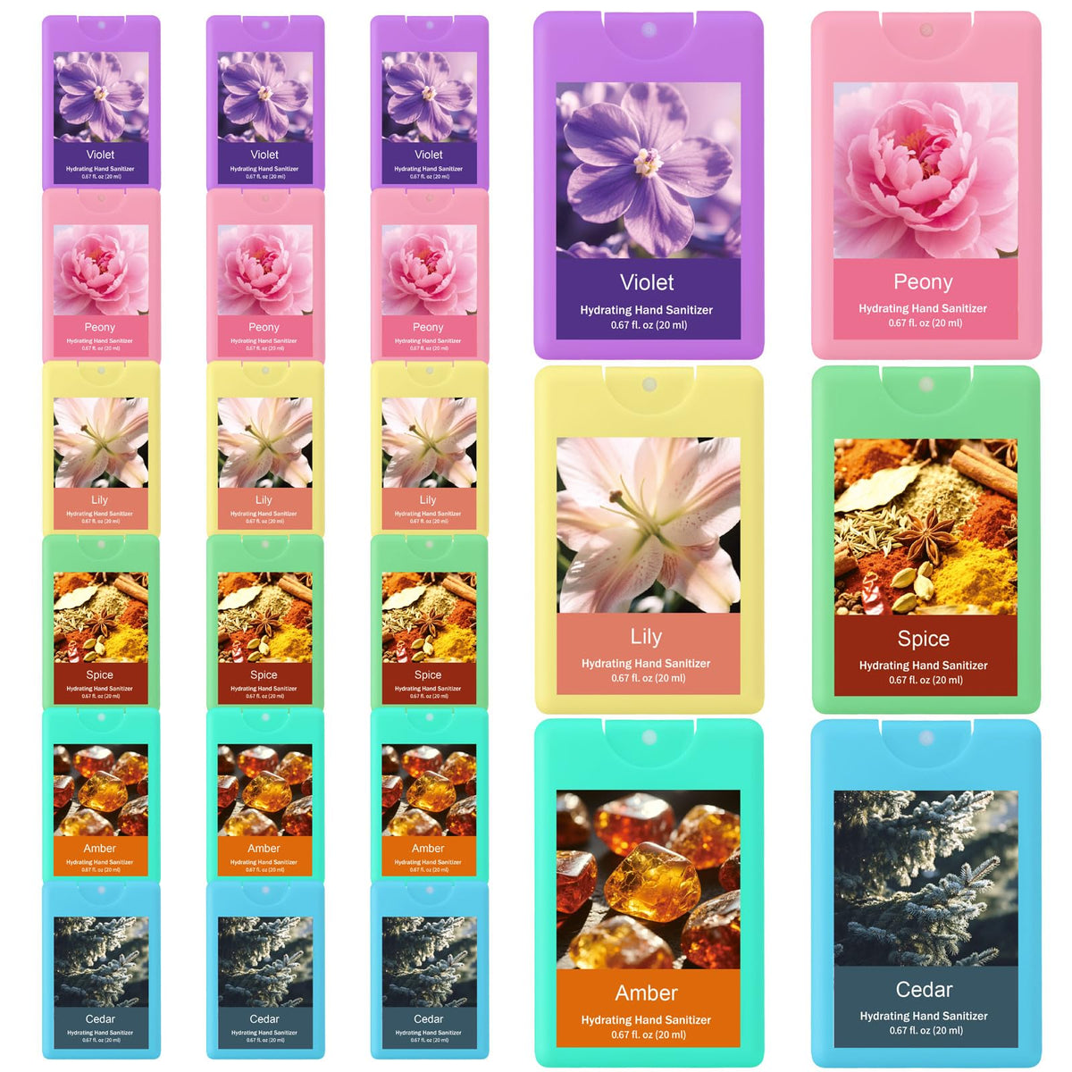 Dansib bulk 24-pack hand sanitizer sprays for easy sharing on the go.