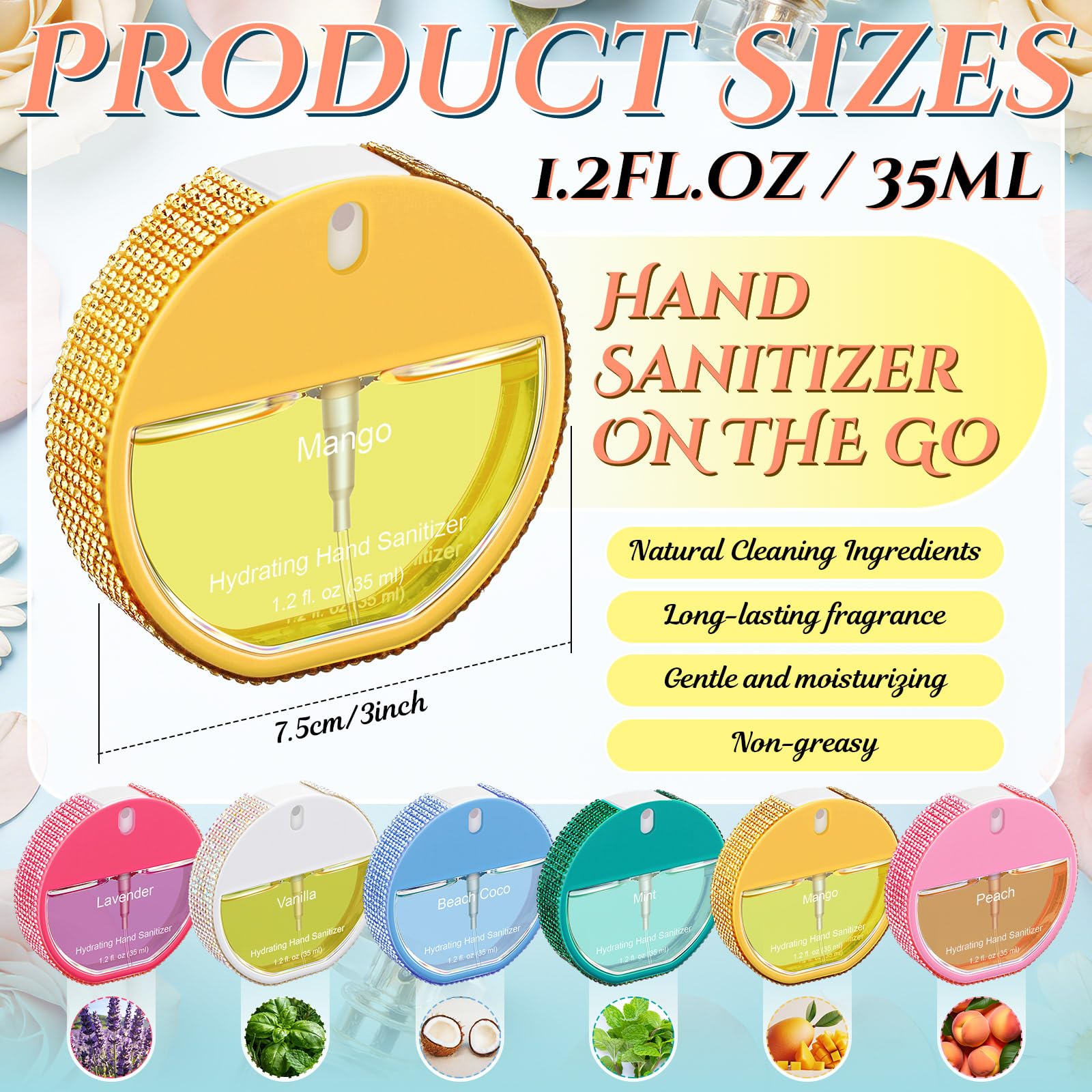 Dansib compact 1.21 oz travel bottle fits purses and pockets for easy sanitizing anywhere.