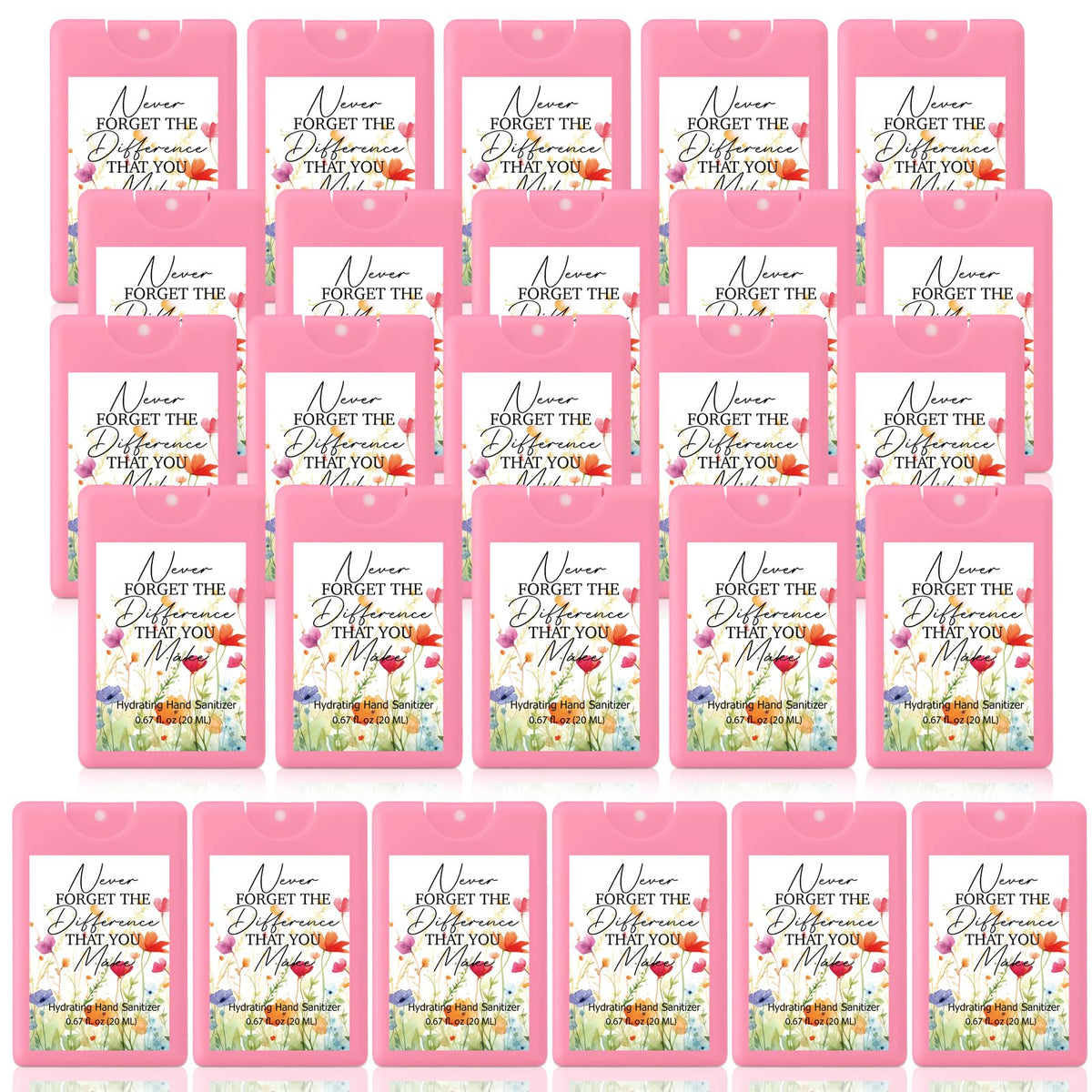 Dansib mini hand sanitizer pink bottle with inspirational quotes for daily confidence