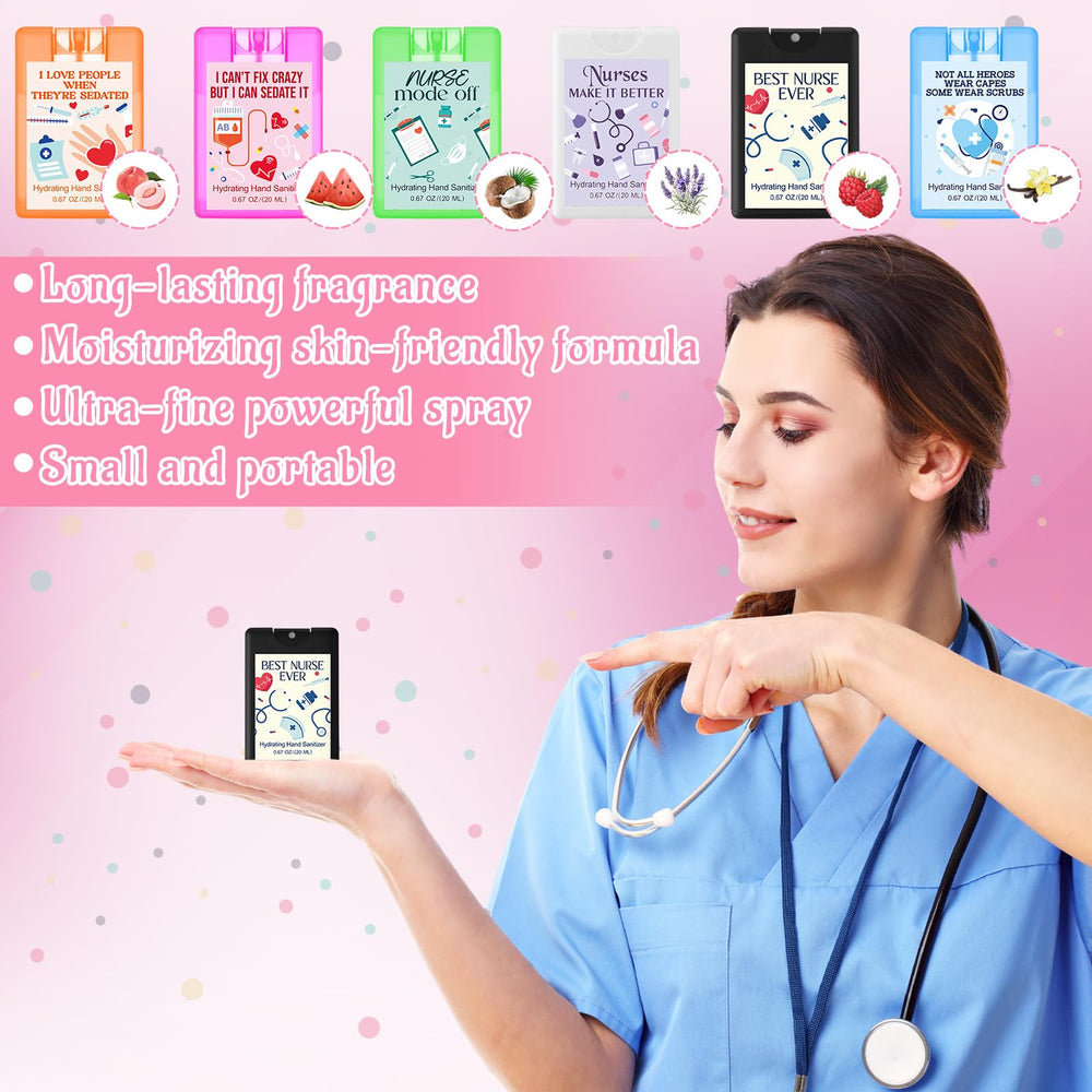 Dansib Nurse Sanitizer Spray six-scent variety highlights daily fragrance options.