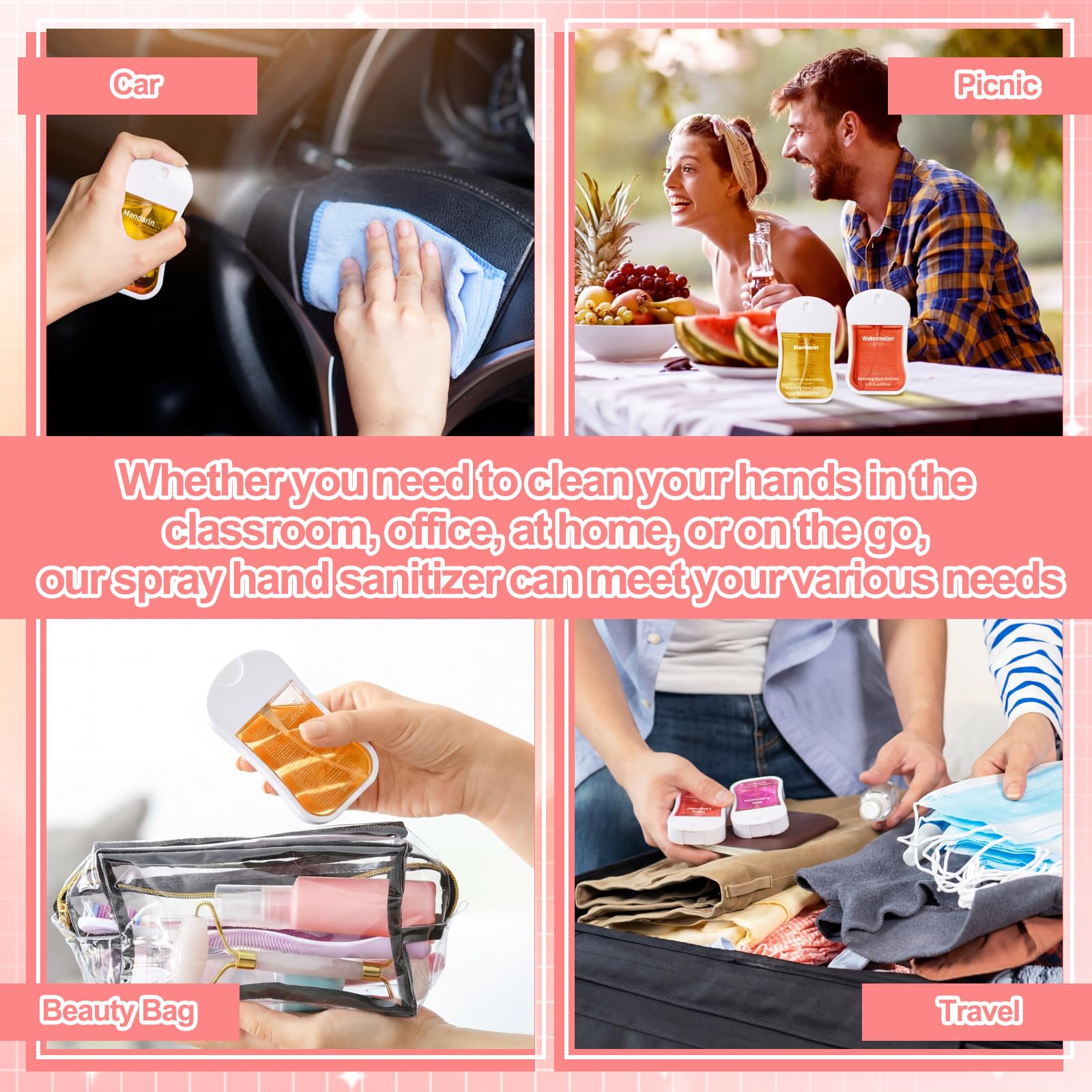 Travel-friendly Dansib sanitizer set keeps hands clean during commutes and flights.