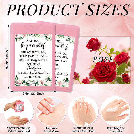 Dansib pocket-size rose-scent sanitizer in pink bottle, ideal for purses