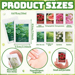 Dansib Power Mist scent stickers display diverse aromas for personalized use.