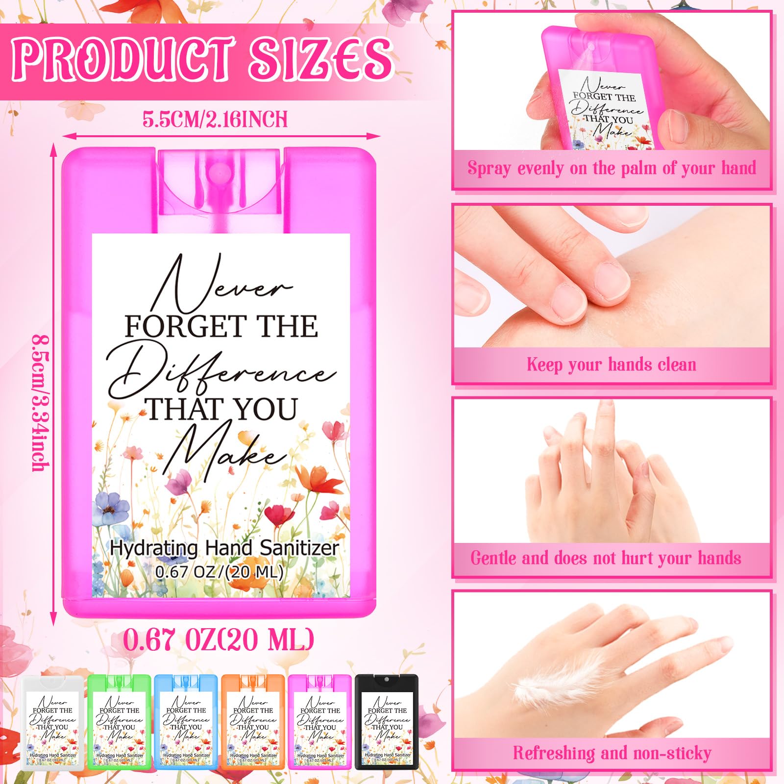 Dansib travel-size sanitizer spray, pocket-friendly 20 ml for on-the-go use.