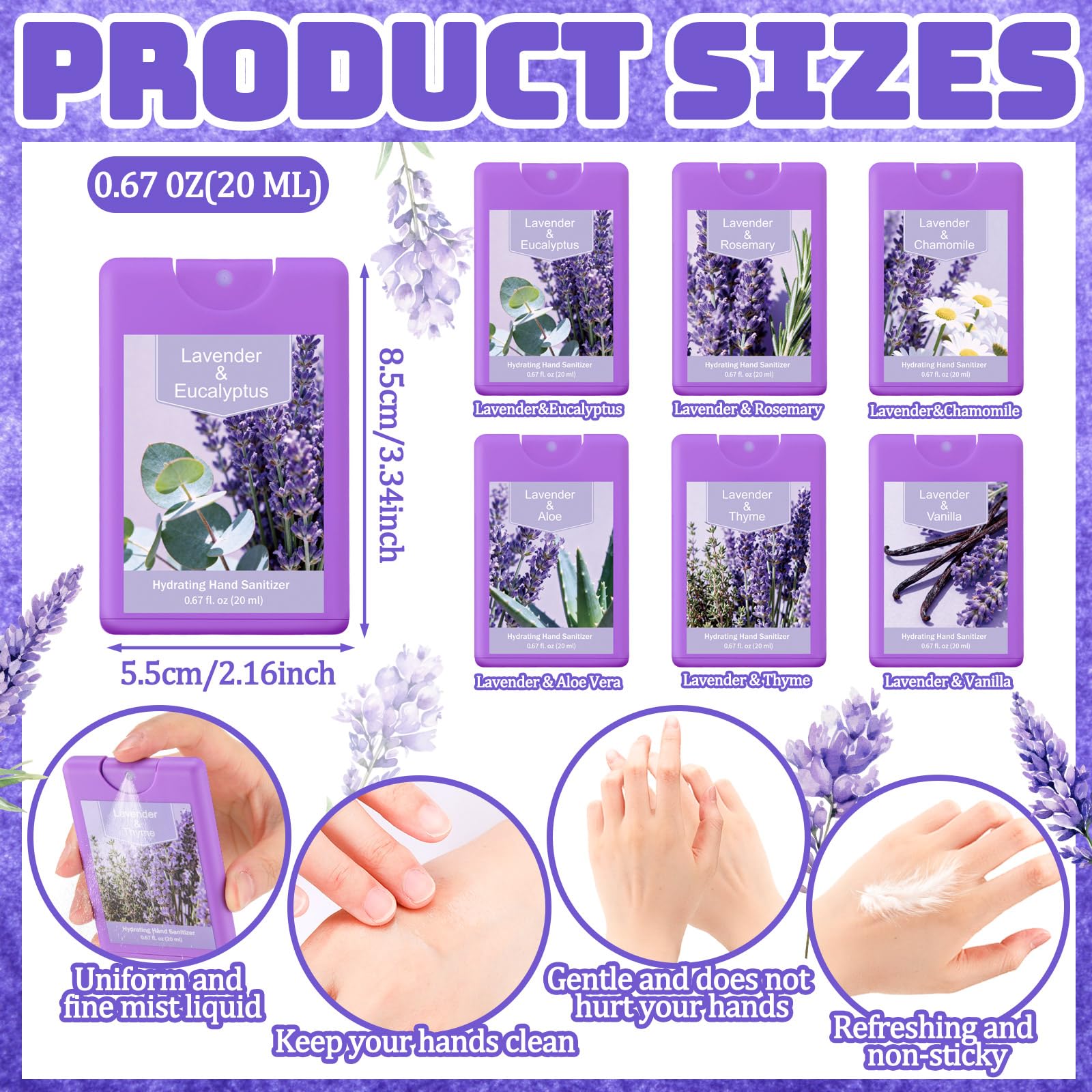 Dansib travel-size hand sanitizer spray packaging shown for on-the-go use