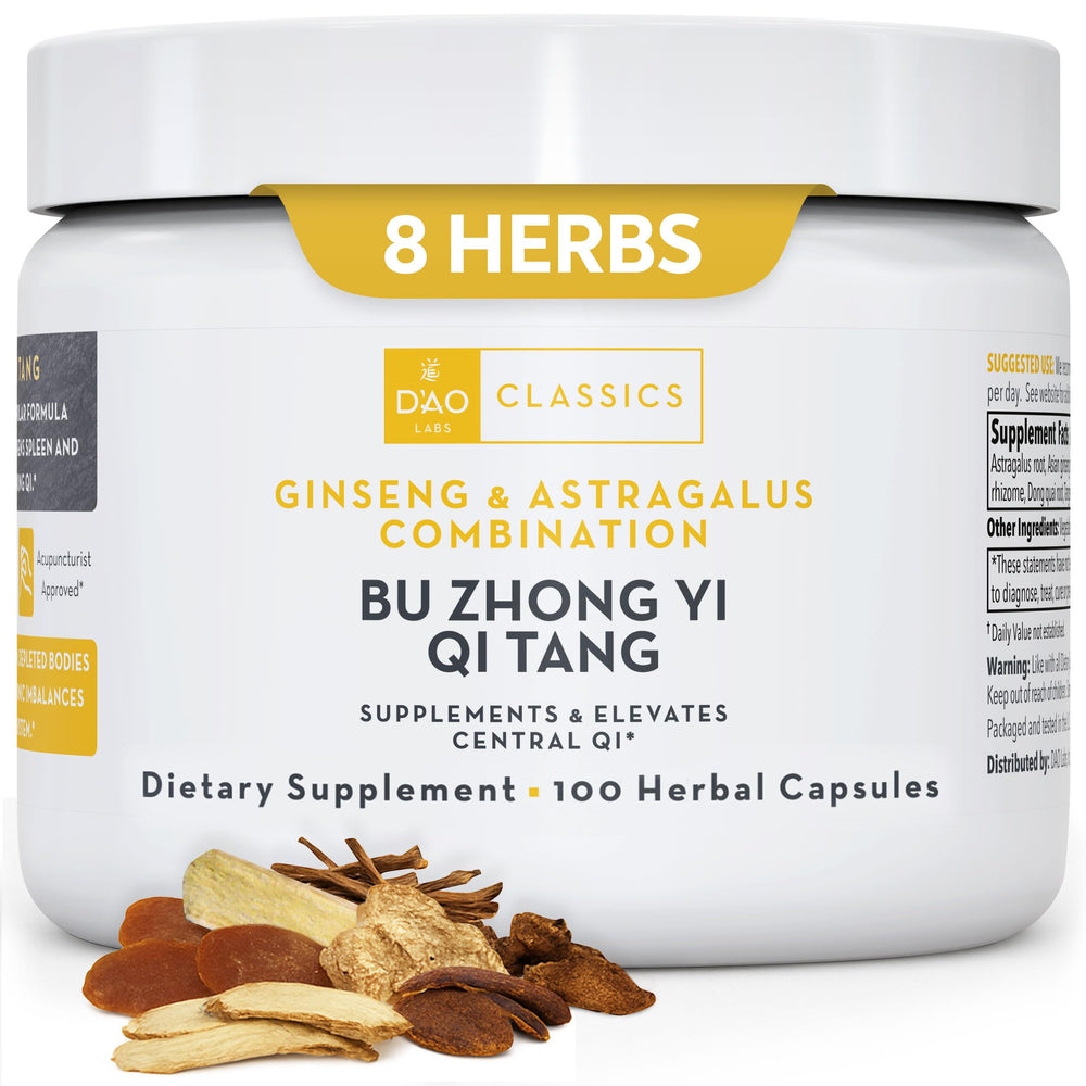 DAO Labs Bu Zhong Yi Qi Tang bottle offering convenient energy support