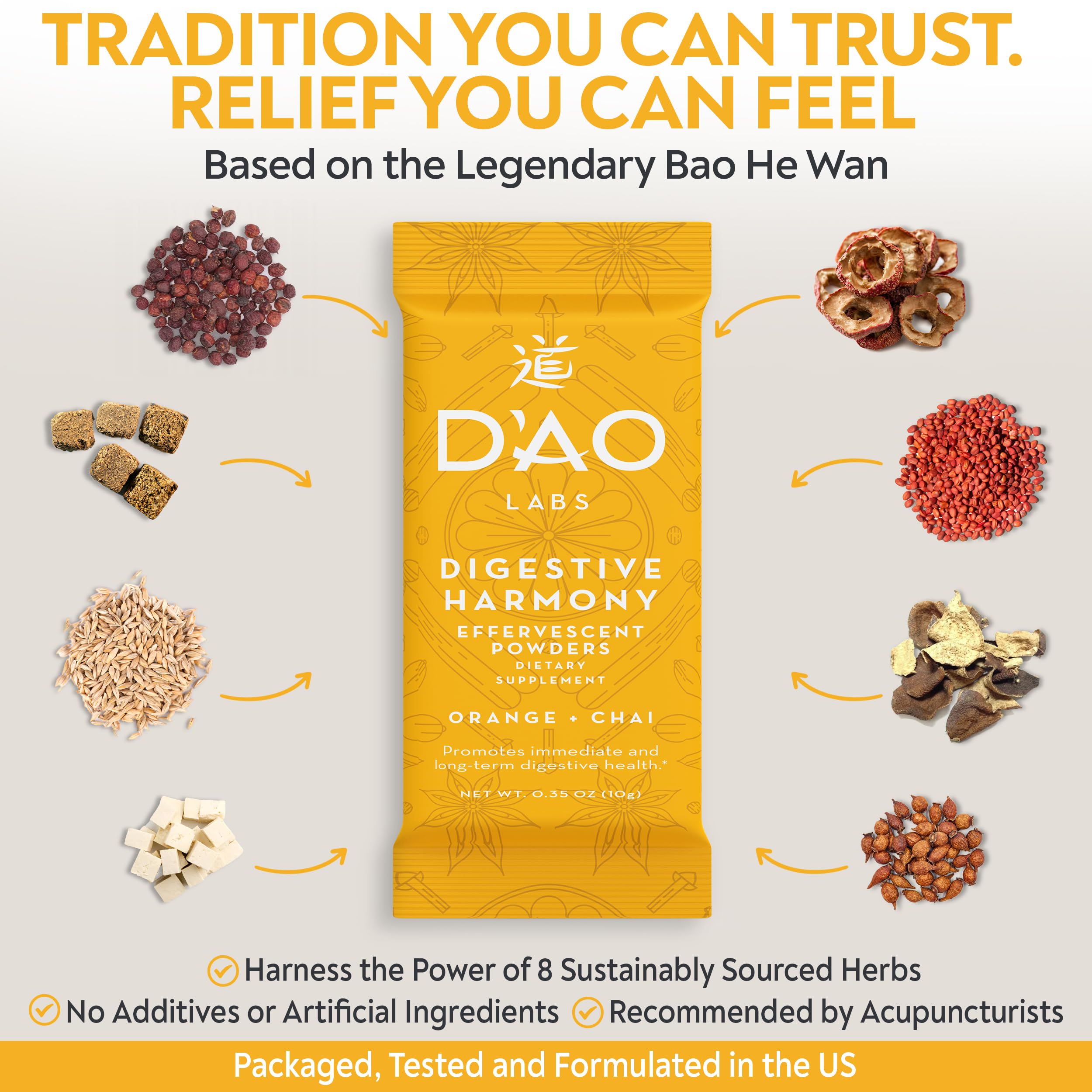 DAO Labs Digestive Harmony Hawthorn berry among eight herbs