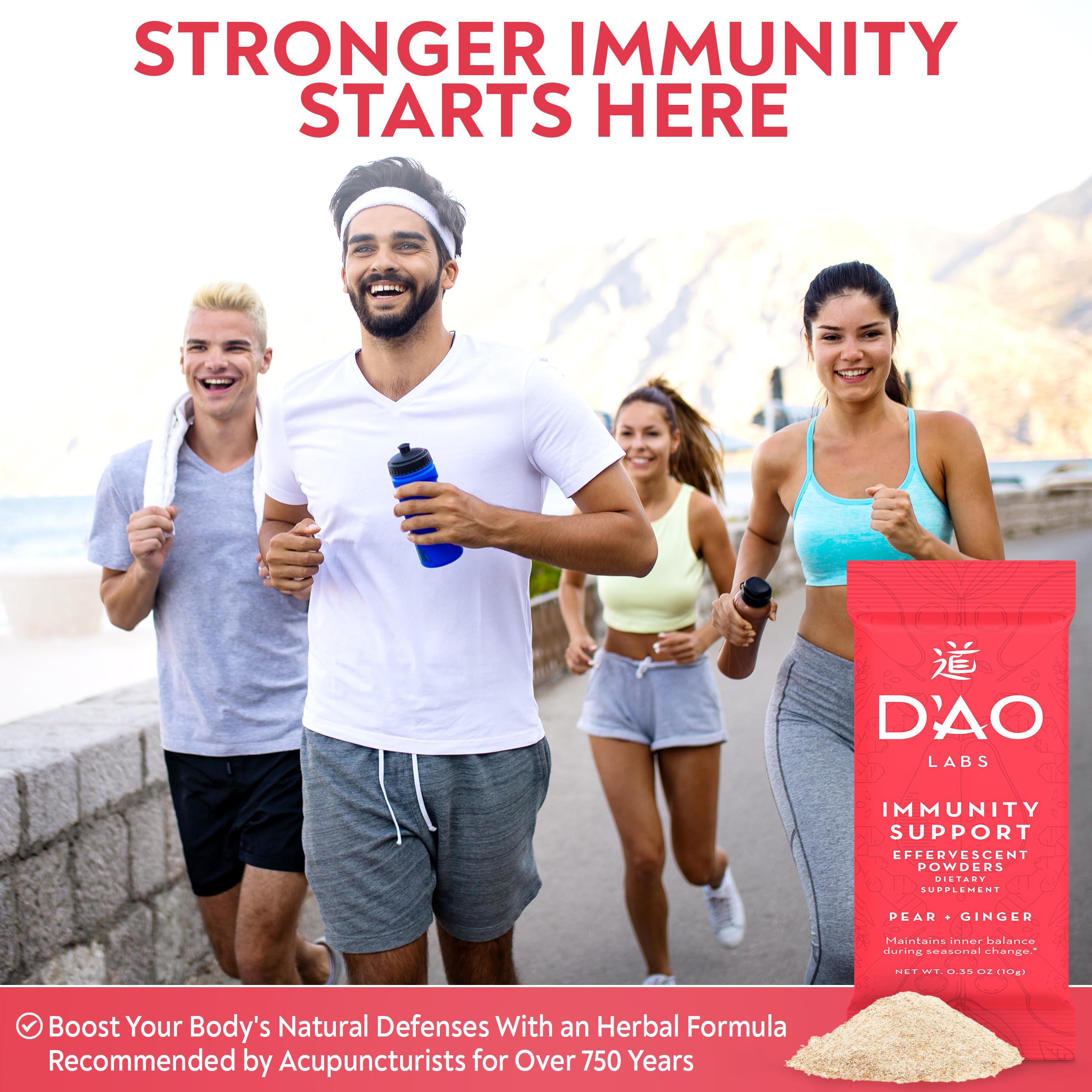 DAO Labs Immunity Support effervescent-dissolve creates a crisp water mix