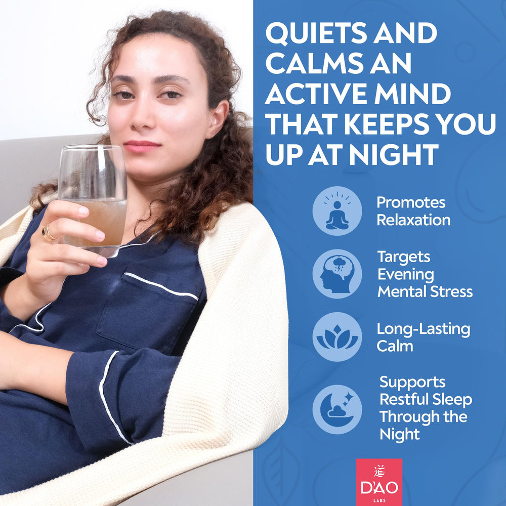 DAO Labs Mental Tranquility dissolving in water with gentle fizz.