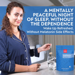 DAO Labs Mental Tranquility glass shows soothing effervescence before sleep.
