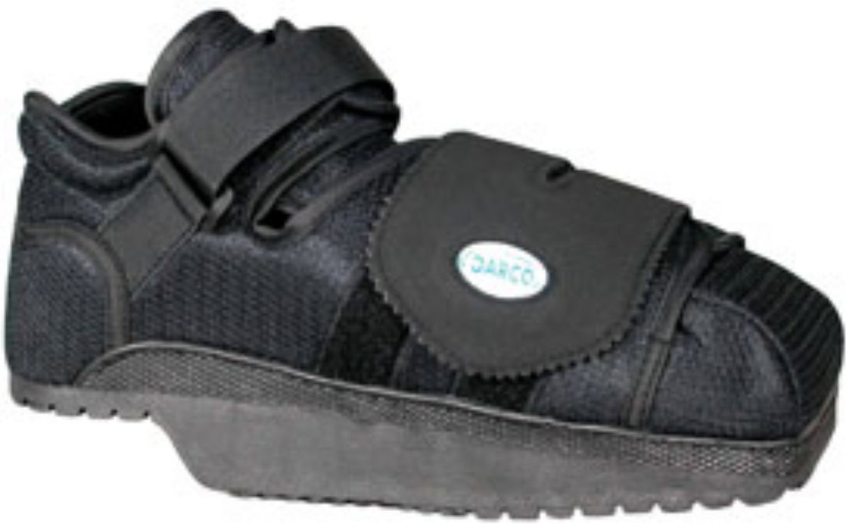 Darco International n Heel Wedge Healing Shoe features secure ankle strap for safe ambulation.