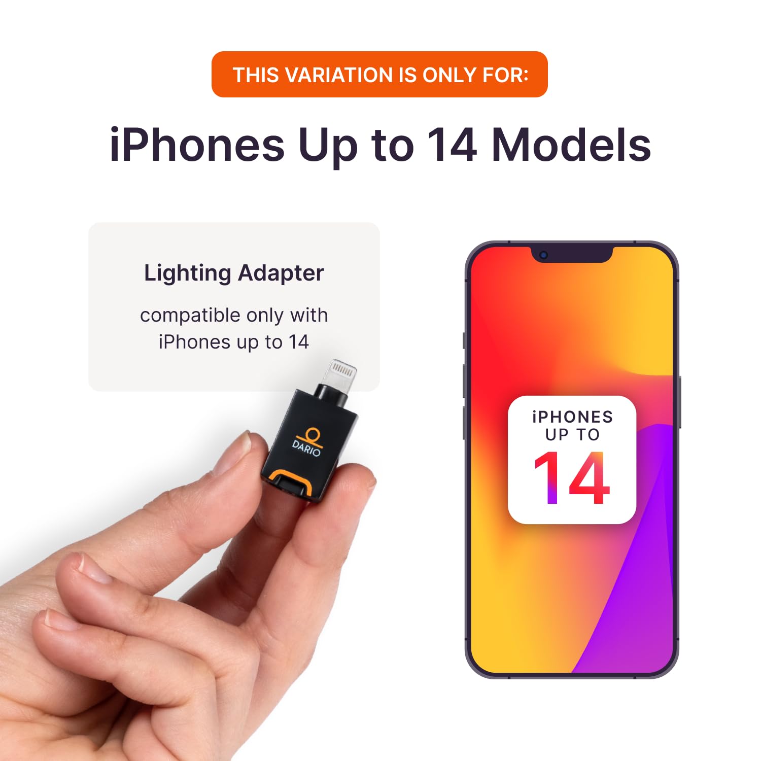 Close-up of DARIO glucose meter with test strip ready for use