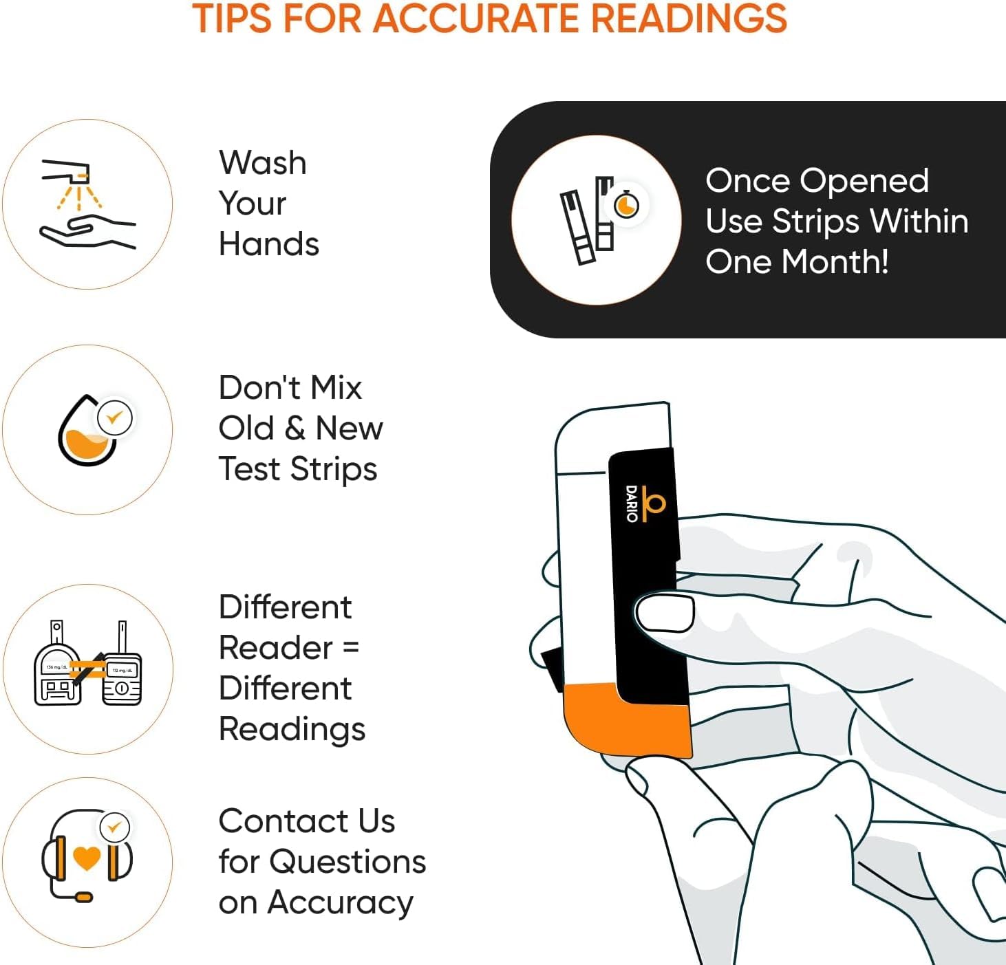 DARIO delivers readings in about six seconds for fast results.