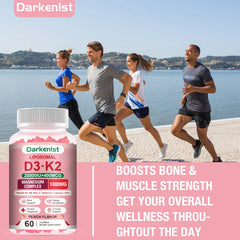 Darkenlst D3 K2 gummies with glass demonstrates easy daily routine
