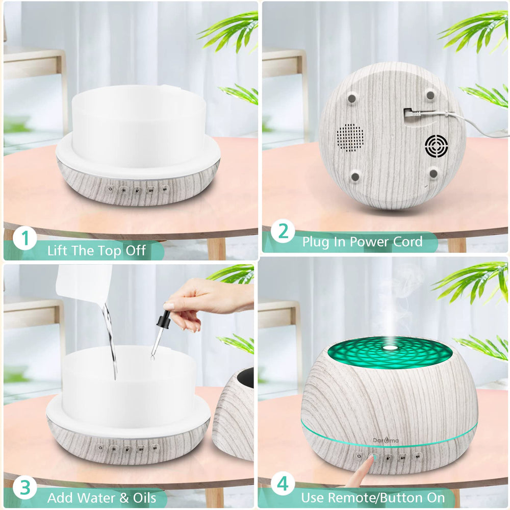 DAROMA diffuser bedroom scene creates a peaceful nighttime atmosphere