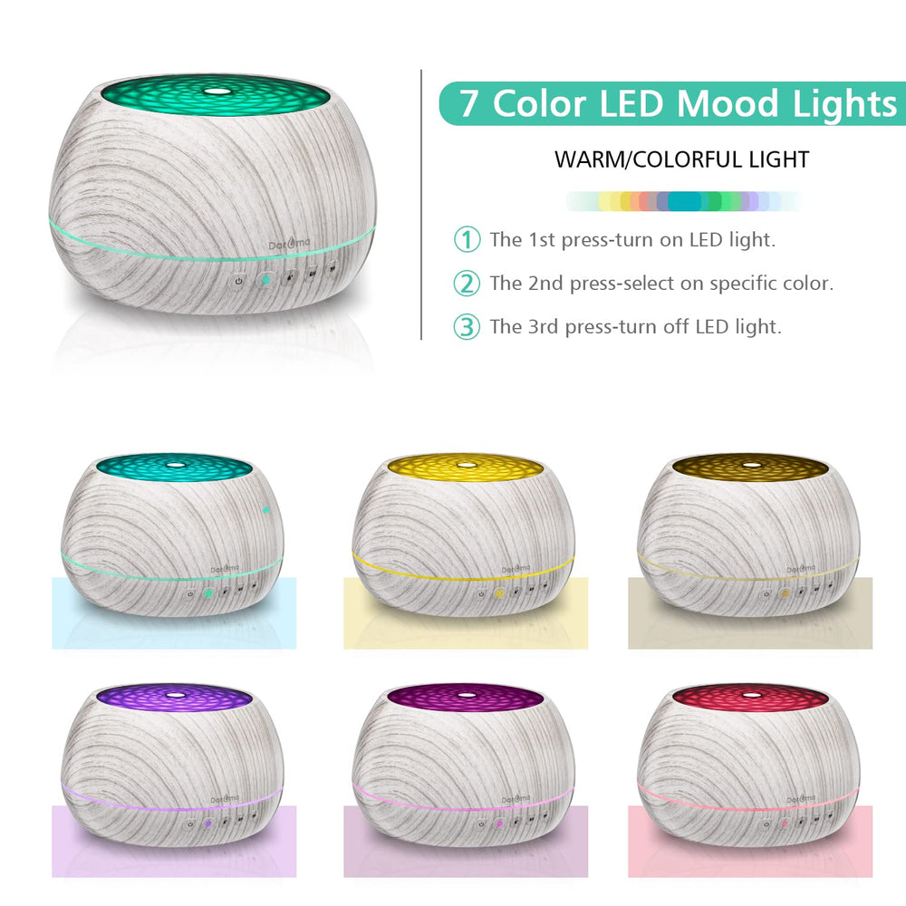 DAROMA 1000ML diffuser LED color cycle highlighting ambient lighting options
