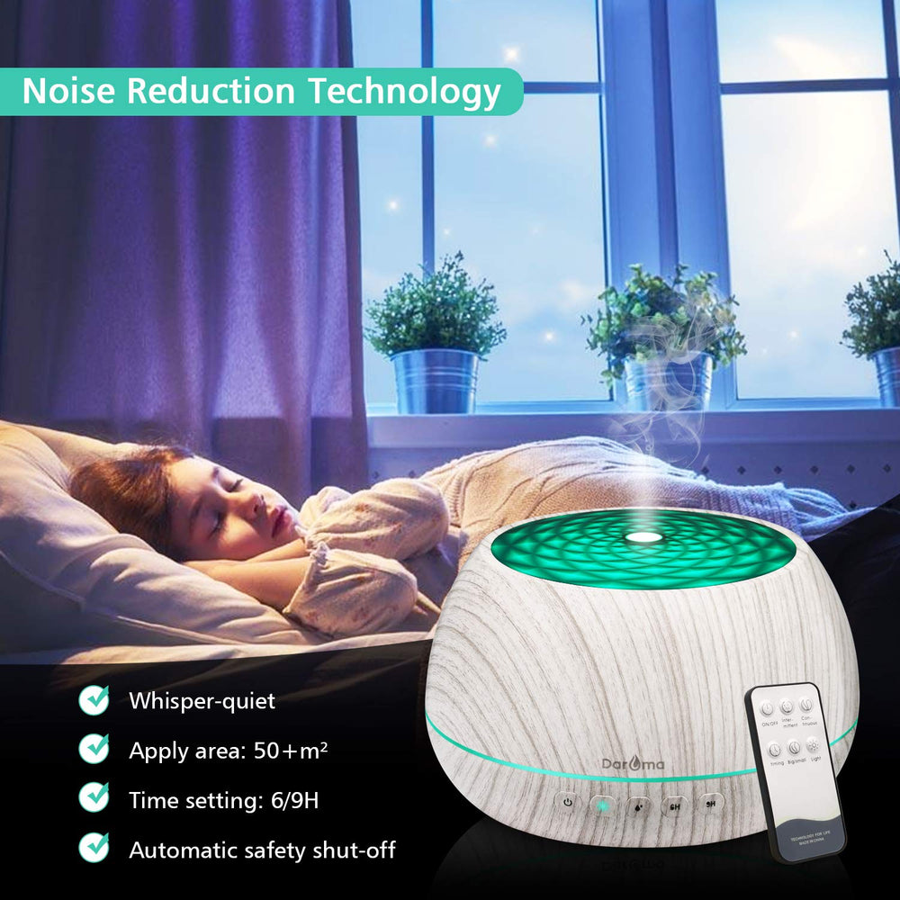 DAROMA diffuser remote control close-up for easy adjustments
