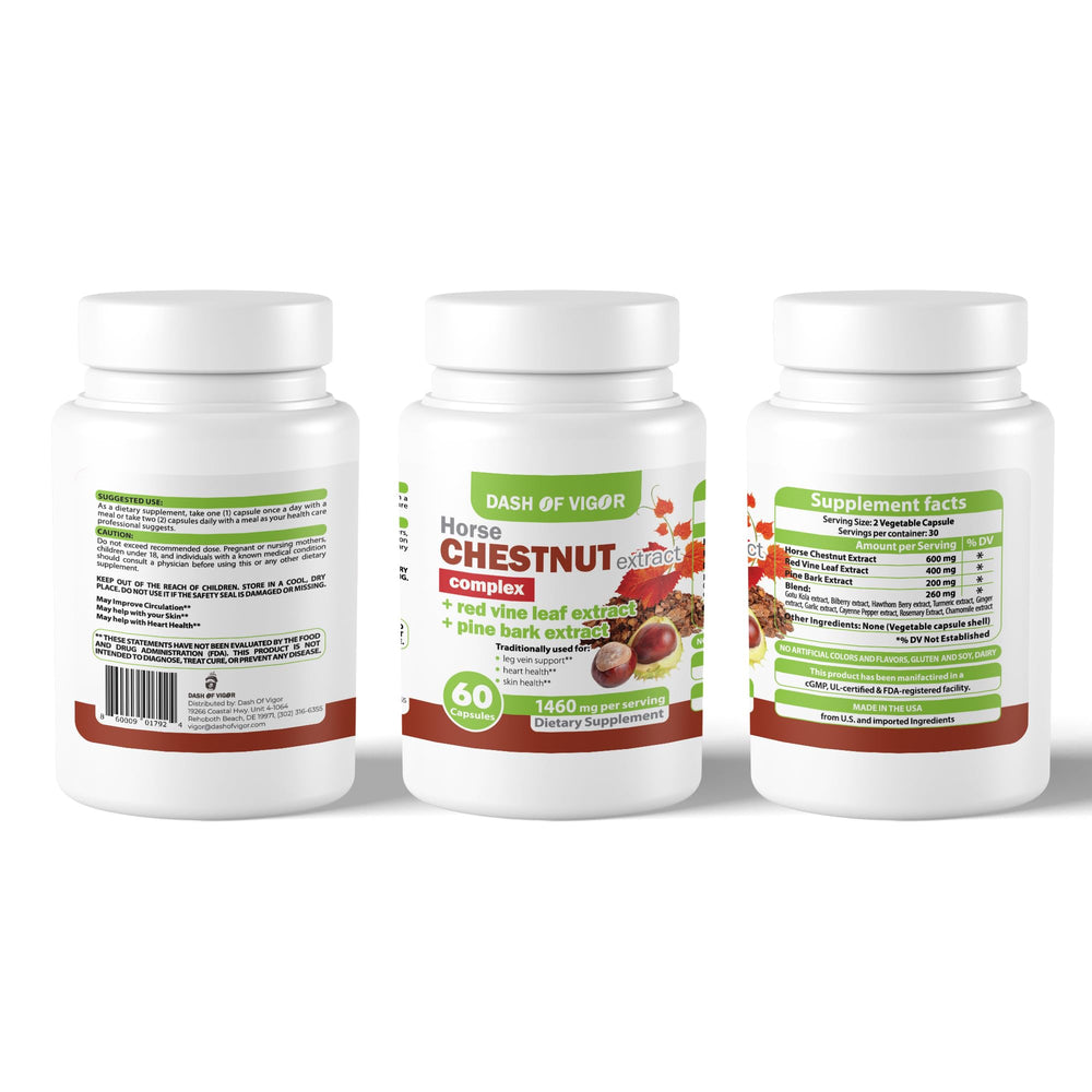 Dash of Vigor hawthorn berry chamomile bottle conveys relaxation and balanced routine