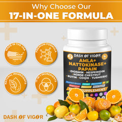 Dash of Vigor nattokinase capsules in jar for convenient daily wellness